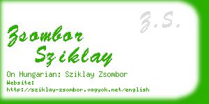 zsombor sziklay business card
